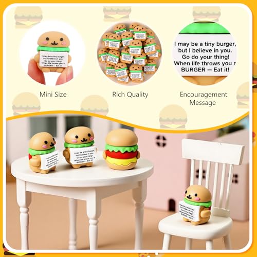Gejoy 25 Pcs Mini Rubber Burger Toys Positive Mini Burgers Figures - style: Burger