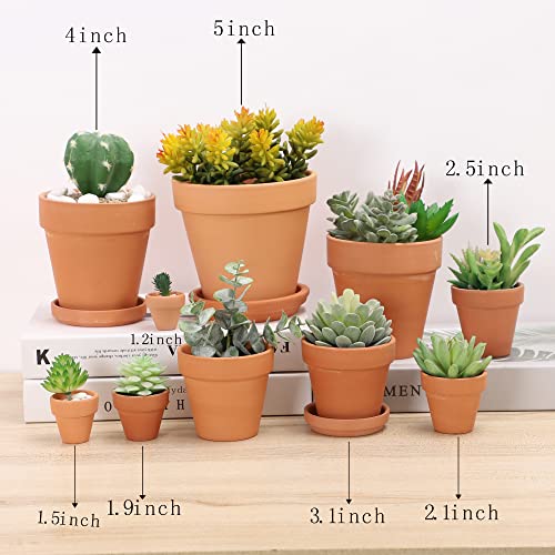 Yishang 1.9 Inch Tiny Terracotta Pots Pack of 36-Small Mini Clay Pots with Drainage Holes Flower Nursery Terra Cotta Planter for Tiny Cactus Herb lithop,Succulent Plants,Crafts,Wedding Favor - color: Terracotta