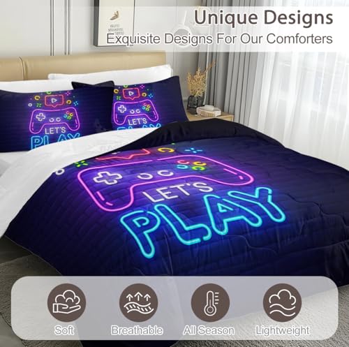 BlessLiving Gaming Comforter Trippy Gamer Comforter Set Twin XL - color: 20, size: Twin/Twin XL