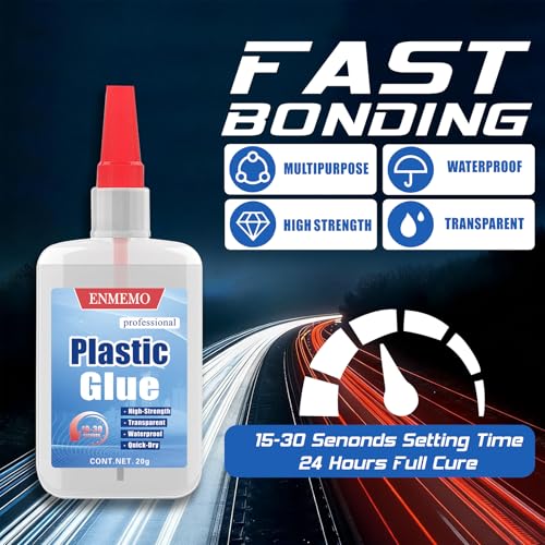 (2-in-1)Plastic Glue with Brush Applicator&Nozzle,Lego Craft ToyCar ABS PVC