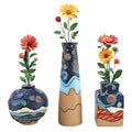 Colorful Abstract Resin Flower Pots Van Gogh Starry Night Unique Plant Pots - color: 3pcs Starry Night