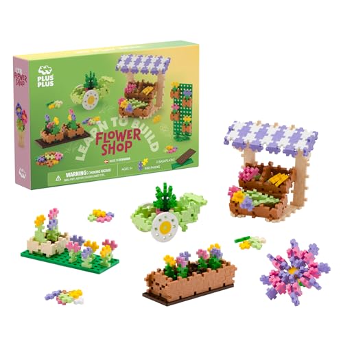 PLUS PLUS Learn to Build Flower Shop Mix, 400 Pieces - Mini Building Blocks