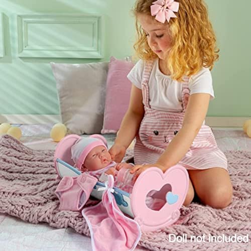 JC Toys Baby Doll Rocking Crib for Keeps Playtime! | Fits Dolls up to 15" | Includes Bed Time Accessories | Ages 2+, Pink - color: Pink/White Rocking Crib
