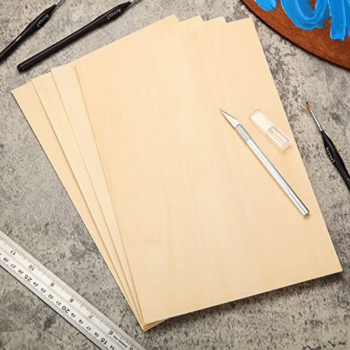 DAJAVE 25 Pack 8x12 Inch Basswood Sheets, 1/16 Inch Thin Craft Plywood Sheets, Unfinished Wood Sheets for Crafts, DIY Wood Arts, Model Making, Wood Burning (300x200x2mm)