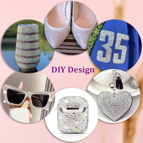 30000Pcs Resin Rhinestones for Bedazzling with Tweezers, Clear Rhinestones for Crafting with B7000 Jewelry Glue for DIY Crafts Clothing Tumblers Shoes Fabric Nail Art - color: Clear, size: X-Large Pack + 1Pc Glue