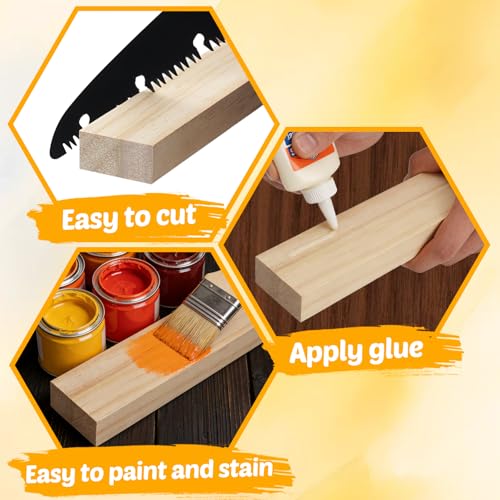 Wood Strips Planks 3/4"x 1.5" x 15", 6 PCS Wooden Dowels for Crafts - size: 3/4" x 1.5" x 15"-6 PCS