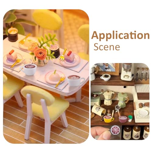 FASHEWELRY 25Pcs Mini Coffee Cups Resin Coffee Mug Model 6 ColorsTea Cup Dollhouse Miniatures for Keychain Halloween Xmas Party Decor Ornaments - color: 6 Colors-coffee Cups