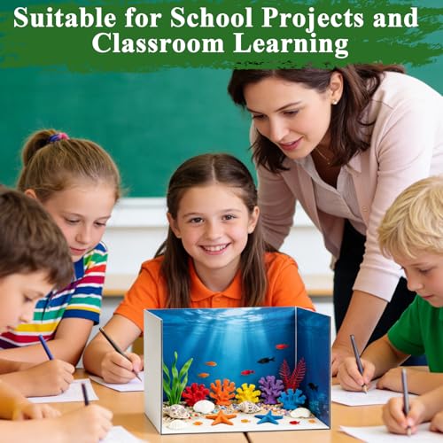 Yalumo Cardboard Diorama Box Kit, 2 Pack Diorama Box for Display, White Cardboard Project Supplies with Double Sided Tapes for DIY Crafts Toys School Projects Model Scenes, 13 x 8.7 x 8.3 Inch
