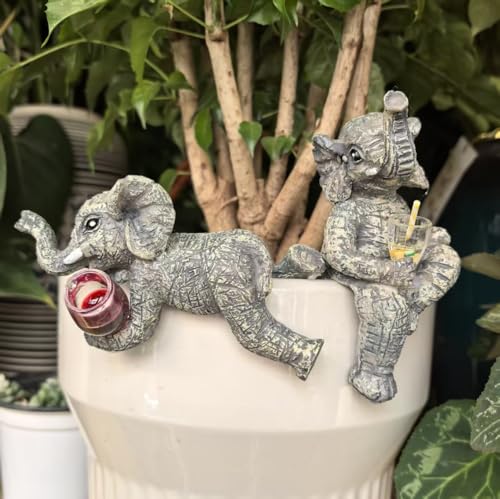 3-piece Fairy Garden Gnome Set, Beer-Drinking Gnome Resin Statue, Outdoor Decorative Item (Gray) - color: Gray