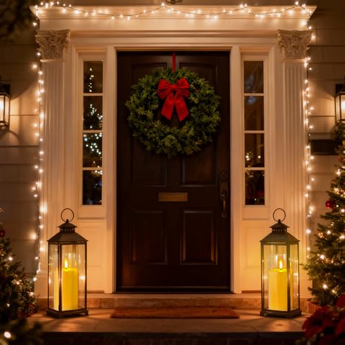 Niceme 9” x 4” Large Waterproof Outdoor Flameless Candles with Remote Control Timer, Flickering LED Pillar Candles Battery Operated for Indoor Outdoor Lanterns Patio Porch Decor, Long Lasting Set of 2 - color: Ivory + Clear Acrylic, size: D 4" X H 9"