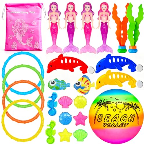 24 Pcs Diving Pool Toys for Kids Ages 3-12 Set with Storage Bag - style: Mermaid Set -23 Pack