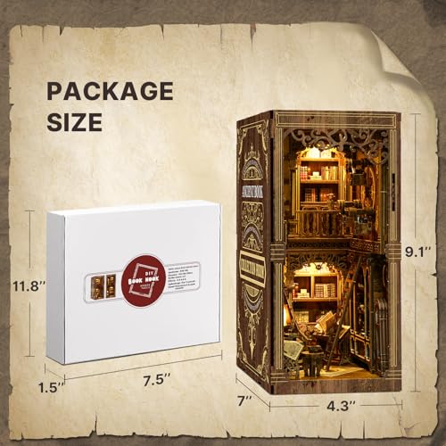 Book Nook Kit,Ancient Book Collection Room Miniature House kit,DIY Tiny House Doll for Adults Bookshelf for Family and Friends.（Ancient Book Collection） - color: Ancient Books