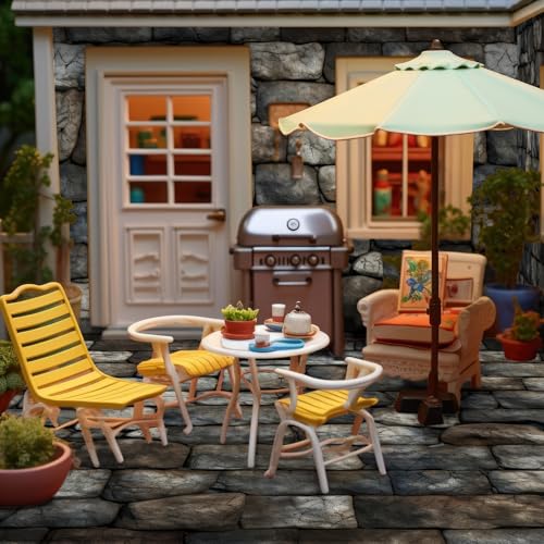 Flutesan 24 Pcs Miniature Dollhouse Wallpaper, Stone Pattern - style: Stone Pattern