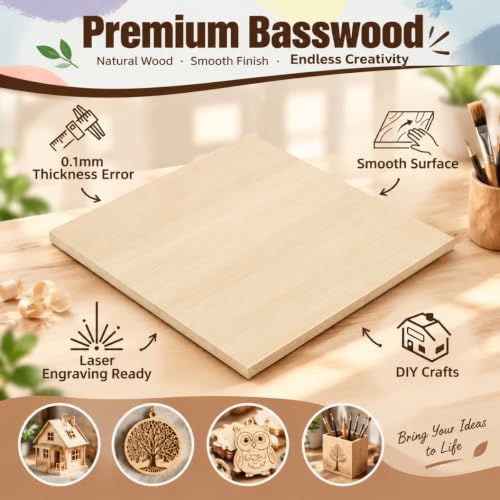 Basswood Sheets 12"x12"x1/8", 24 Pack - color: 24 Pack, size: 12"x12"