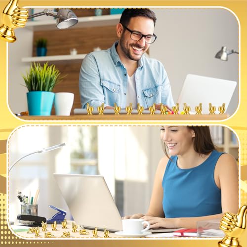Novabright 50 Pcs Mini Gold Thumbs up Trophy Bulk Resin Award Statues - style: Thumbs