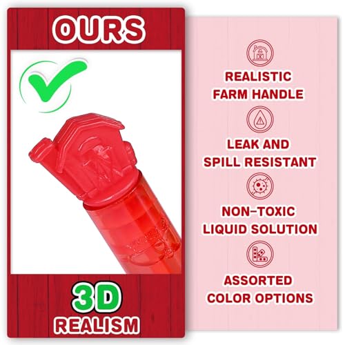 Animal Farm Bubbles Gift Box, 32 Pcs Mini Dog Horse Bubble Wands Bulk Toys