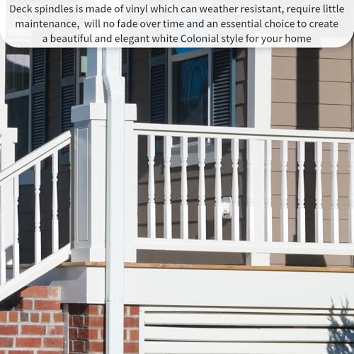 Yaocom Vinyl Railing Spindles, 1 1/4" Sq X 34", Vinyl Railing, 9 Pack - size: 1 1/4" Sq X 34"