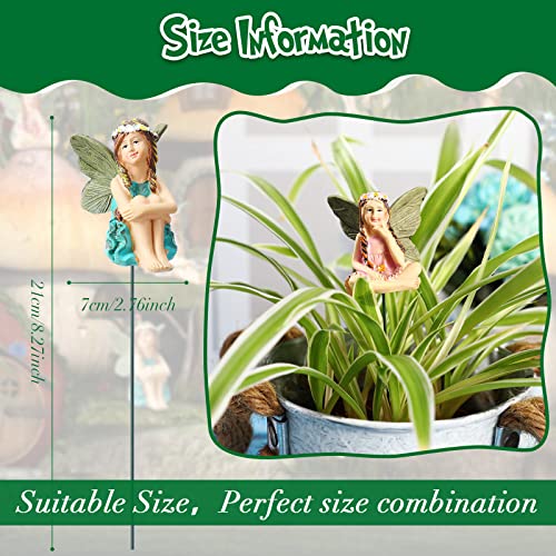 Bucherry 12 Pieces Garden Mini Fairies Figurines Miniature Fairy Sculpture Decoration Tiny Garden Accessories for Home Outdoor Yard Lawn Flower Pot Decor (Elegant)