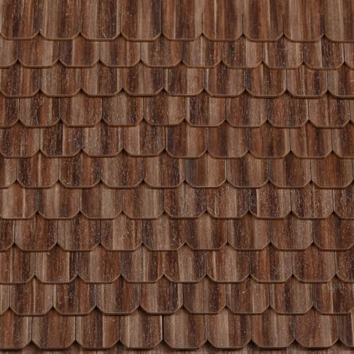 Miniature Roof Shingle Strips for 1:12 Scale Dollhouse Roofing - color: Walnut Tone