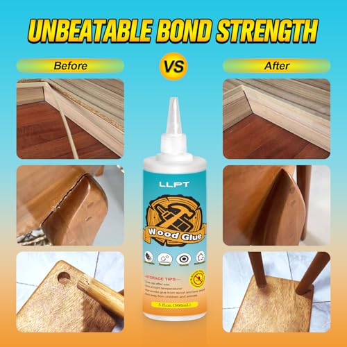 LLPT Wood Glue 11.2 Ounce, Dried Clear Waterproof Wooden Super Glue - size: 330ml