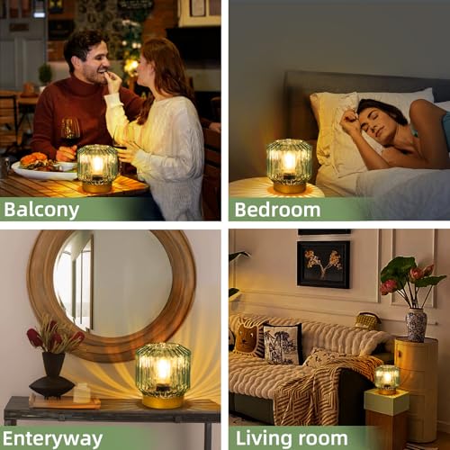 MJ PREMIER Battery Operated Lamp, Small Cordless Lamp with Timer Green - color: Green
