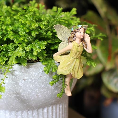 CUIWEI 5 Pcs Mini Garden Figurine Set Miniatures Fairies Statues Without a Stick for Outdoor Lawn Yard Home Decor Lovely Resin Fairy Flower Pot Angel Accessories - style: Garden
