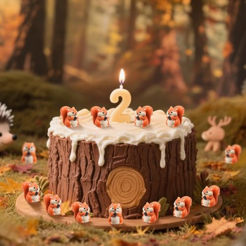 50 Pcs Mini Squirrel Figurines, 2.1 x 1.4cm Resin Squirrel Decor Bulk - style: 50 Pcs Classic