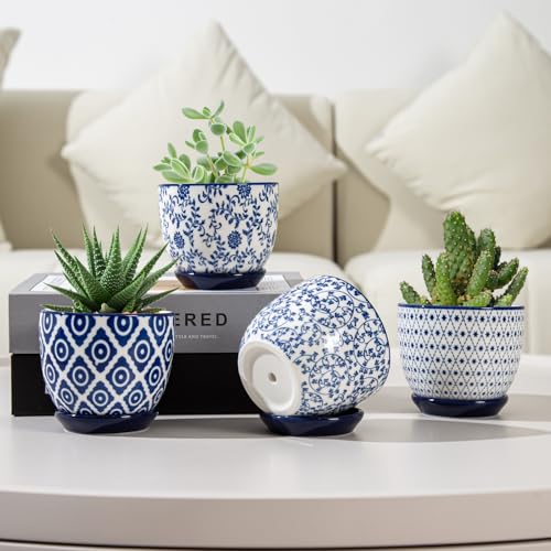 3.5 Inch Ceramic Small Succulent Planter Pots Set of 4 - size: 3.5 Inch