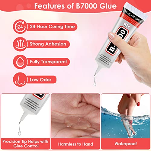 4 PCS 50ML B7000 Crafts Glue Super Adhesive, Multipurpose Clear Glue for DIY Jewelry Beads Fabric Cloth Nail Art Shoes Screen Repair - style: 4 x 50ml