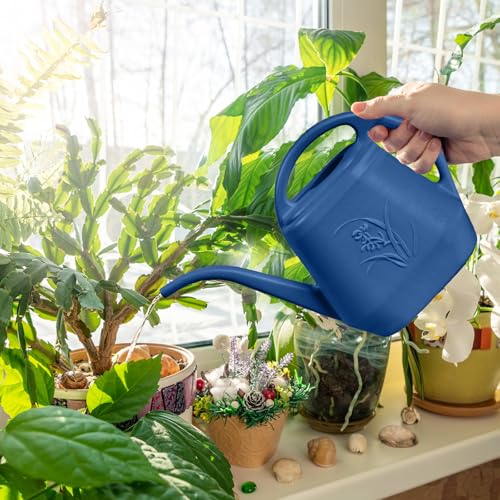 Watering Can - for Home Plant Garden - 1 Gallon - Navy Blue - color: Navy Blue