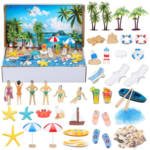 Teyva Daily 48 Pcs Summer Beach Diorama Kit Habitat Project Box Set - color: Beach