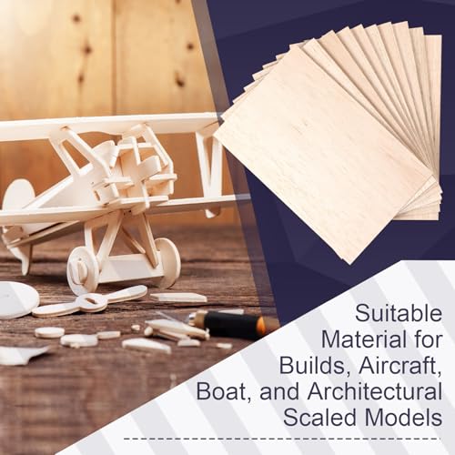 Namalu 10 Pack Unfinished Balsa Wood Sheet DIY, 6 x 4 x 0.08 Inches-2 mm - size: 10 Pack - 6 x 4 x 0.08 Inches-2 mm
