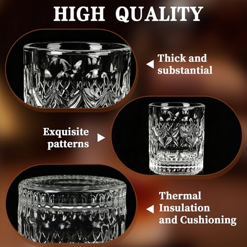 Meanplan 24 Pcs Mini Whiskey Tasting Set - 3.4oz Heavy Base Crystal Rocks Glasses - Vintage Engraved Small Bourbon & Whiskey Tasters for Bar, Parties, and Flight Samplings(Xo) - style: Xo