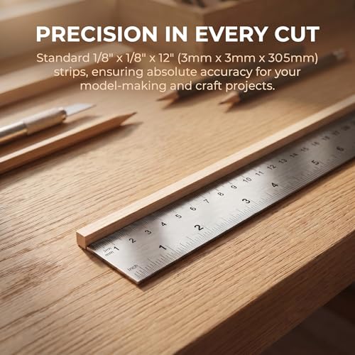 160 Pcs Balsa Wood Strips 1/8 x 1/8 x 12 Inch - size: 1/8 x 1/8 x 12 Inch
