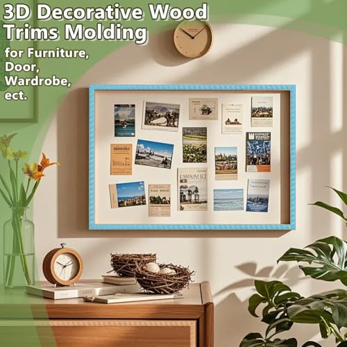 OLYCRAFT 25Pcs 3D Decorative Wood Trim Molding Pyramid Unfinished DIY Trims 15.6 Inch Half Wooden Trim Molding Decorative Wood Trims for Home Wall Door Border Ceiling Cabinet Window - style: Pyramid