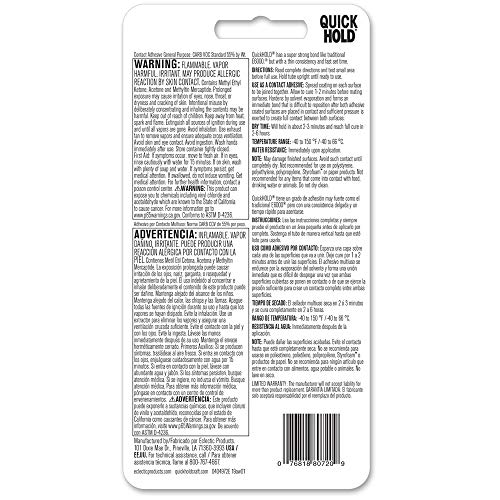 E6000 QuickHOLD 380722 Quick Dry Adhesive, All-purpose, 2.0 Fluid Ounces, Clear, 1 Count (Pack of 1)