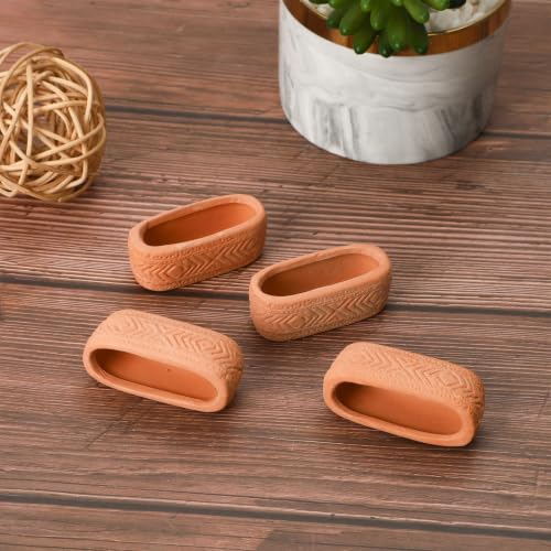 ONEST 4 Pieces Miniature Tiny Clay Pots Mini Flower Pottery Planter for DIY Garden Plants Office Home Decoration - color: 4 Pieces