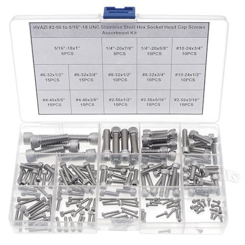 #2-56 to 5/16"-18 UNC 304 SS Knurled Hex Socket Head Cap Screws Kit