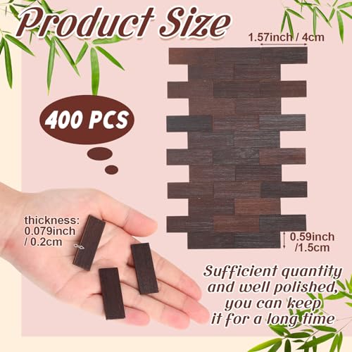 400 Pcs Miniature Dollhouse Flooring 1: 12 Scale, Dark Brown - color: Dark Brown