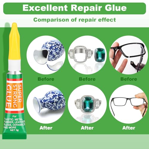 3g X 18 Pack Clear Superglue Instant Bonding, Strong Cyanoacrylate (CA) Super Glue Thick Viscosity Value Pack for Metal, Plastic, Wood, DIY Crafts Permanent Repair - style: 18 X 3G，New