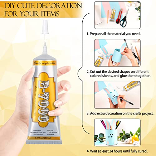 B7000 Rhinestone Jewelry Glue Clear, B-7000 Glue 3.7 fl oz Upgrade Multi-Function Adhesive Super Glue with Cap & Precision Tip for Repair, Small Hobby Models, Metal Stone Crafts, Fabric, Shoes(110ML) - color: 1 x110ML/ 3.7fl oz