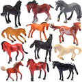 Chalyna 12 Pcs Mini Plastic Horse Figurines 2-3" Tiny Farm Pony Toys