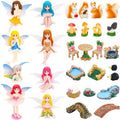 ONEST 29 Pieces Miniature Fairy Garden Accessories Small Fairy Figurines Hand Painted Fairies Figures for Car Decor Garden Flower Pot Birthday Cake Topper - style: Fairy Garden