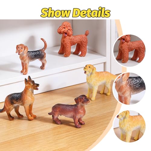 SIENON 12PCS Realistic Mini Dog Figures Pet Toys - size: 12 Pieces Miniature Dog Figures