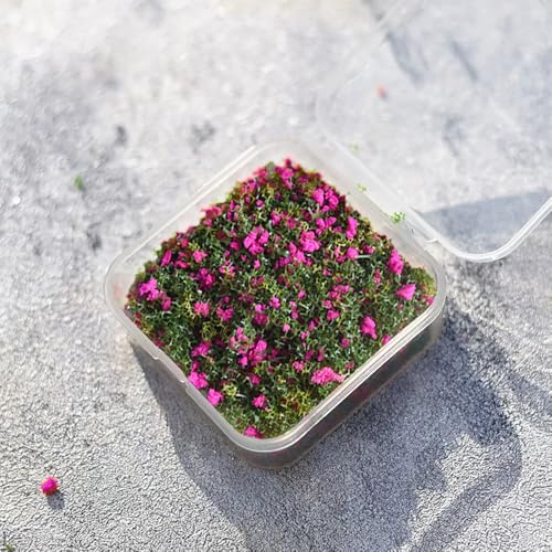 Miniature Tree Powder & Static Grass Flock with 2.17x2.17x0.8in Box, Realistic Model Turf for DIY Micro Landscape, Diorama Scenery, Fairy Garden, Model Railroad & Miniature Craft Projects.Dark Purple - color: Dark Purple