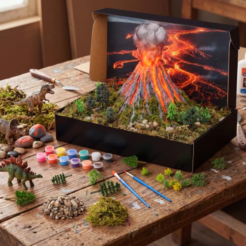 Teyva Daily 48 Pcs Volcanic Diorama Kit Project Box Set DIY Volcanic - color: Multicolor