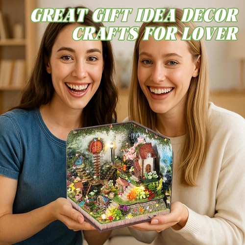 Kisoy DIY Miniature House Kit, Tiny House Kit with Furniture and LED Light for Adults and Teens, DIY Mini House Craft Kit, Decorations/Gifts for Family and Friends（Whispering Woods） - color: Whispering Woods