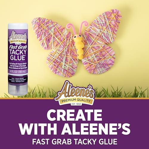 Aleene's Fast Grab Tacky Glue for Crafts in Always Ready Bottle, Nontoxic, Fast Hold, Dries Clear, 4 fl oz