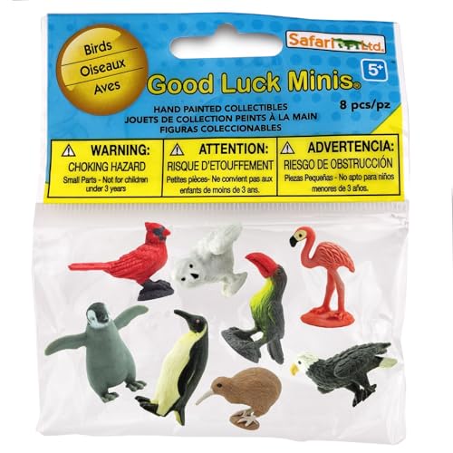 Safari Ltd. Good Luck Minis Birds Fun Pack - 8 Bird Figurines Toy Set