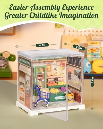 Rolife Super Creator Mini Series Fruits Shop, DIY Plastic Miniature Kits Retail Store Series, Mini Model House Building Set for Teens Aged 14+, DIY Crafts/Hobbies for Adults (Nature Energy Fruits) - style: Nature Energy Fruits